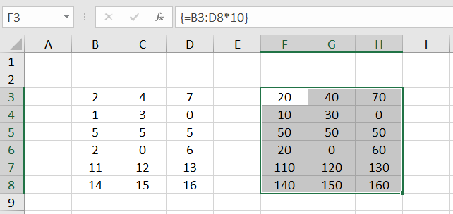 Excel Matrixformeln Beispiel 1.5