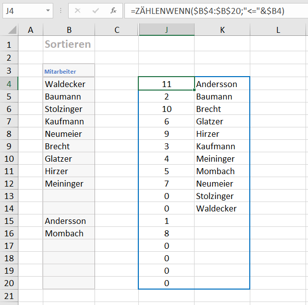Excel Matrixformeln Beispiel 6.2