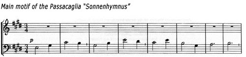 Sonnenhymnus sheet music example: Main motif of the Passacaglia