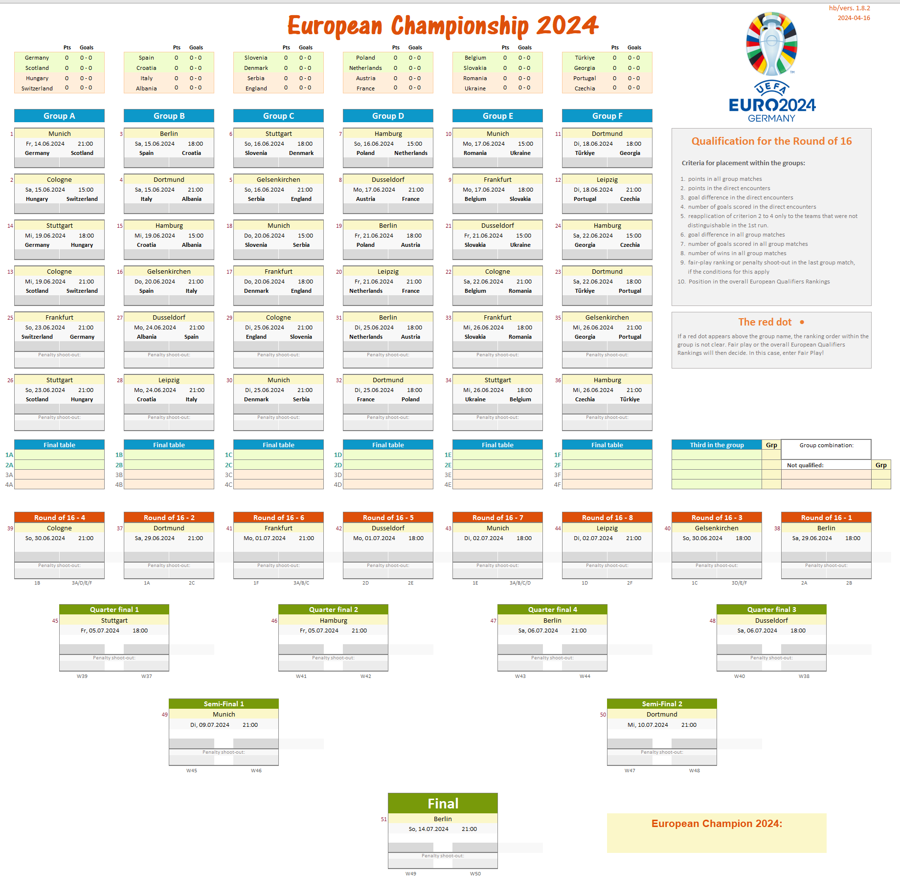 Download Jadwal UEFA Euro 2024 versi hermann-baum.de Excel .XLS Gratis Free