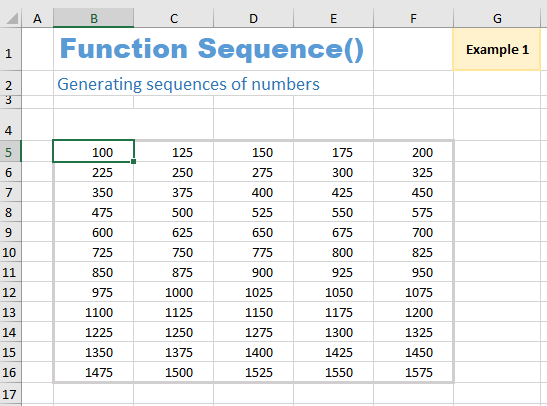 Sequence Function In Excel 2007