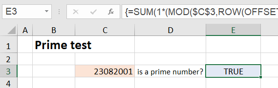Excel array formulas Example 8.1