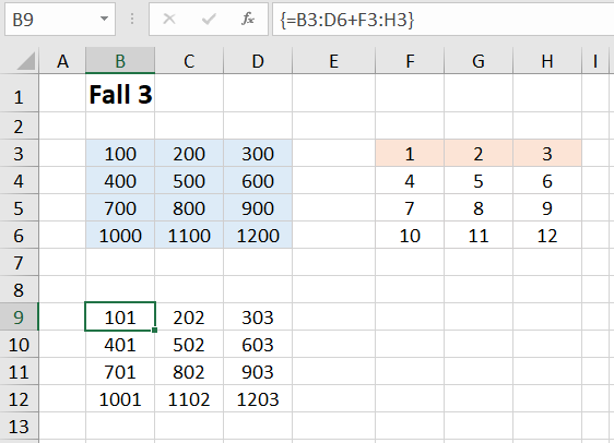 Excel Matrixformeln Fall 3