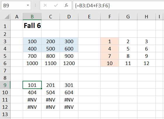 Excel Matrixformeln Fall 6