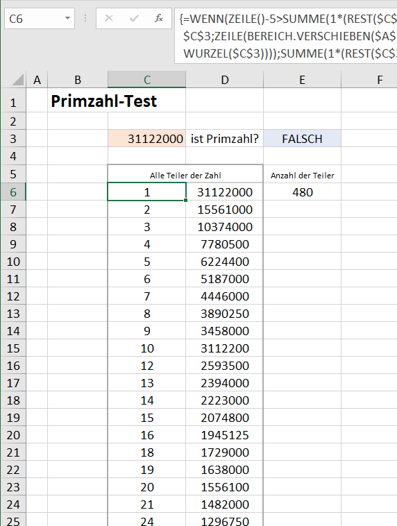 Excel Matrixformeln Beispiel 8.2